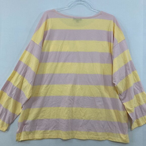 New J. Crew size 2X Striped Cotton Stretch Crew Neck Relaxed Long Sleeve Top - Picture 9 of 10